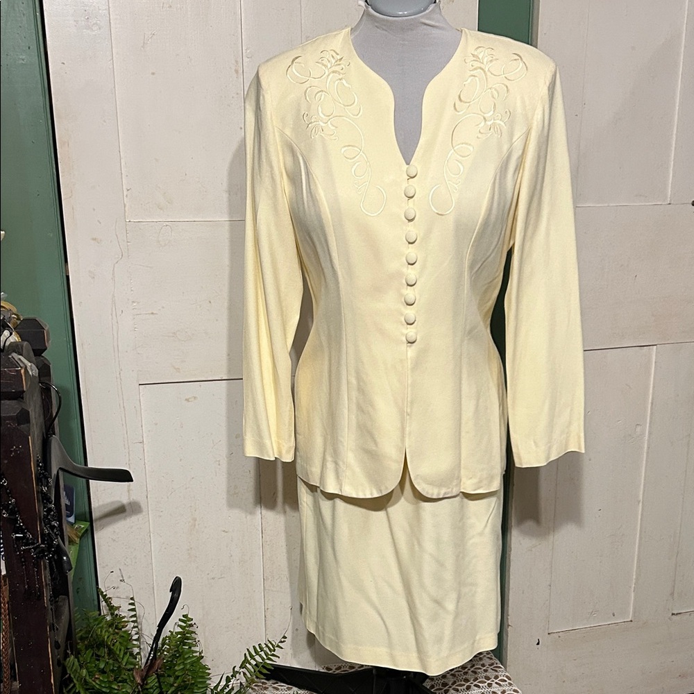 Vintage D. J. Summers Skirt Suit 80-90s Y2K  Sz 12P Retro Office Dinner Party